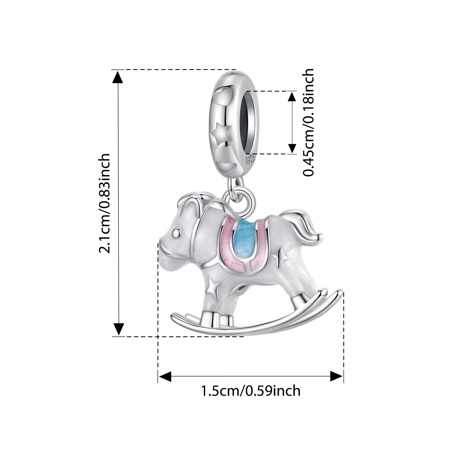 BISAER 925 Sterling Silver Pink FireworkAs Castle Pendant Game Consoles Suitable Charm Bead Fit Women DIY Bracelet Fine Jewelry