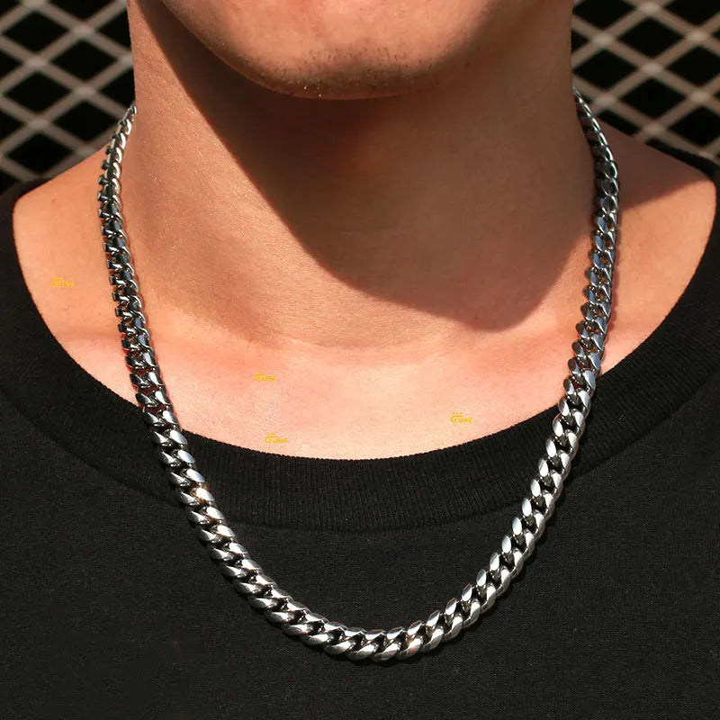 High Quality 6mm Unisex 925 Silver Cuban Chain Necklace For Men Hip Hop Jewelry