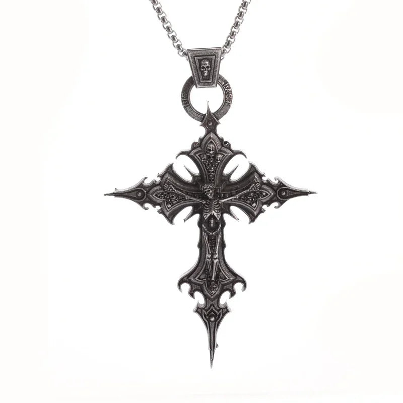 Hell Death Scythe Necklace Pendant Gothic Mysterious Devil Necklace Men\'s Personality Punk Retro Halloween Trend Jewelry