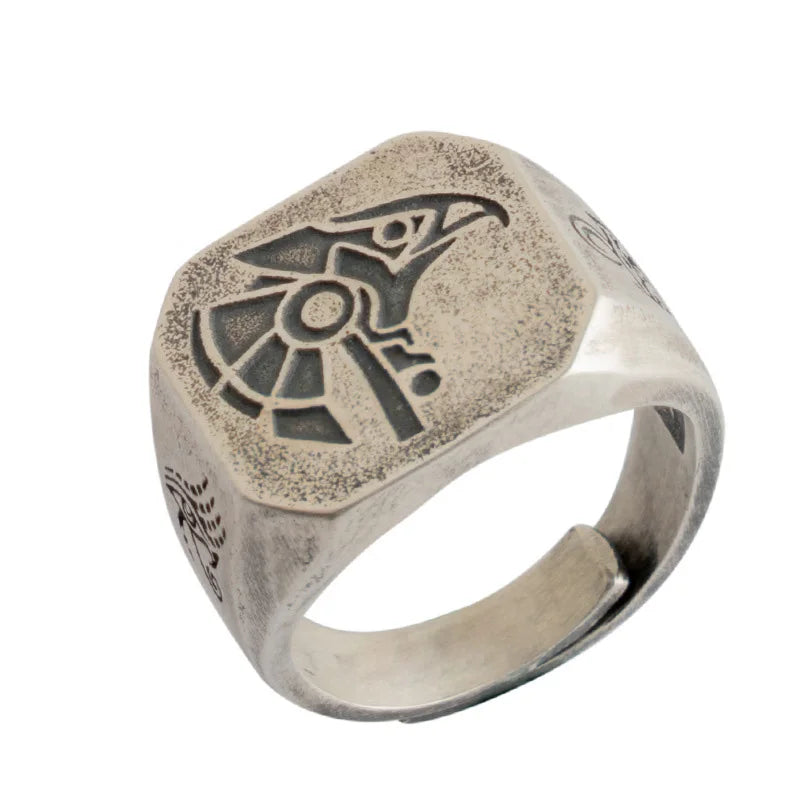 Retro Egypt Anubis Horus Ring For Men Punk Gothic Rock Hiphop Open Ring Handmade Designer Jewelry Biker Accessories Lover Gift - Madeinsea©