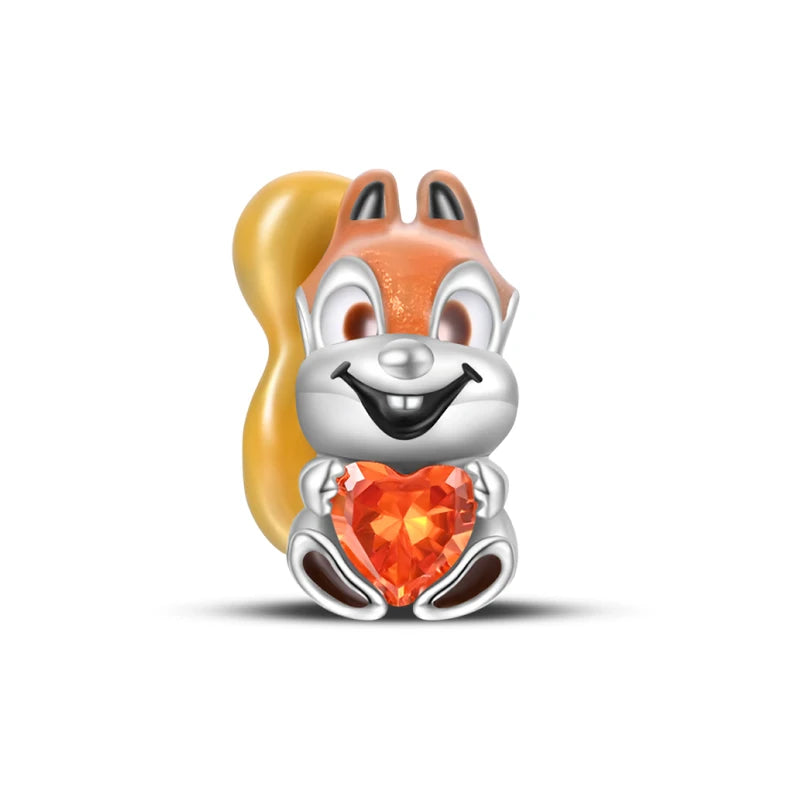 New 925 Silver Pink Rabbit Bear Cat Dog Animal Charms Beads Fit 3mm 925 Original Bracelets Fine DIY Birthday Jewelry