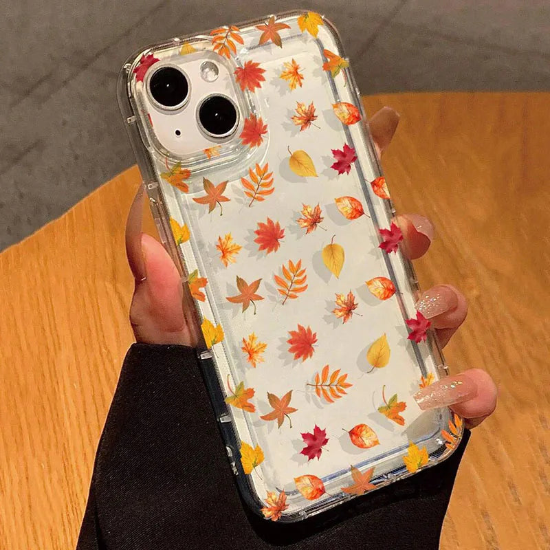 Warm Autumn Leaf Pattern Phone Case For Xiaomi Redmi Note 13 12 12S 11 11S 10 10S Pro Plus 5G Redmi 13C 4G Silicone Clear Cover