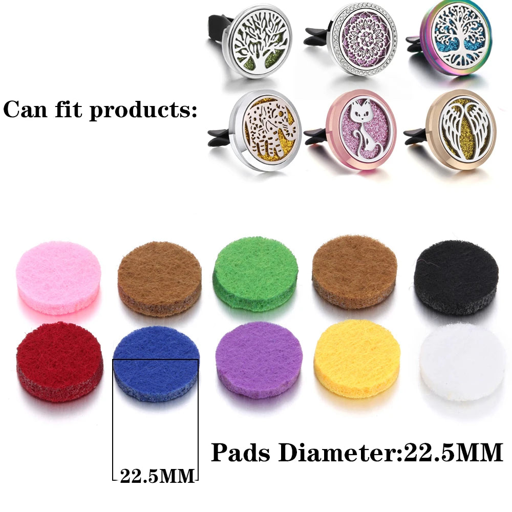 100PCS Wholesale Aromatherapy Pads for Necklace Bracelet 25mm 30mm Mixed Colorful Spacers Round Diffuser Thick Felt Refill Pads