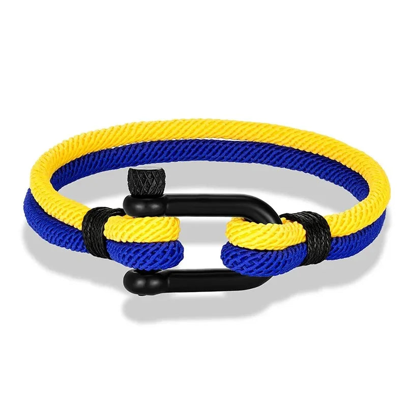MKENDN Men Women Ukrainian National Flag Color Yellow Blue Nautical Rope Bracelets Peace Gift Украинский брасле