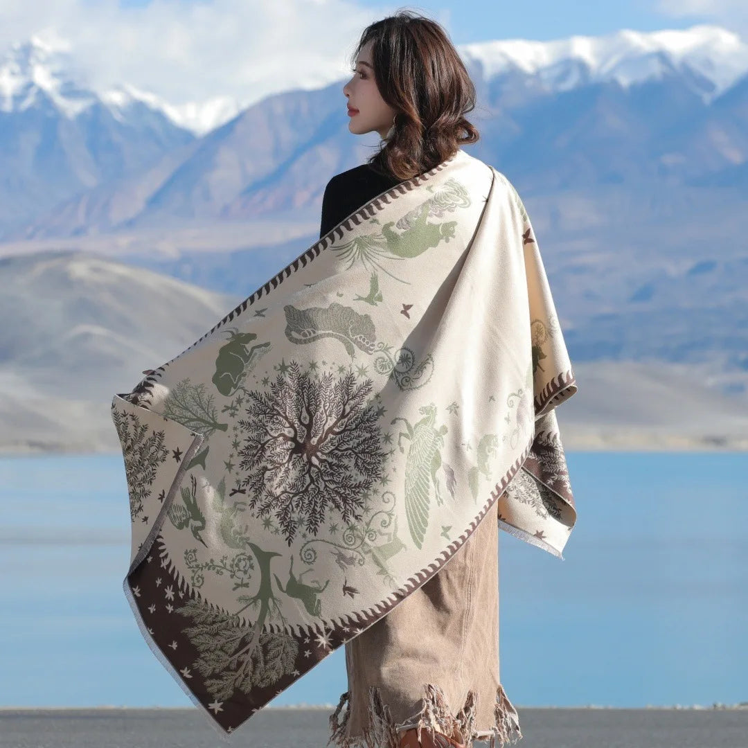 Print Cashmere Scarf Women Thick Warm Winter Blanket Brand Female Luxury Quality Shawl Wrap Bufanda 2025 Poncho Echarpe Pashmina