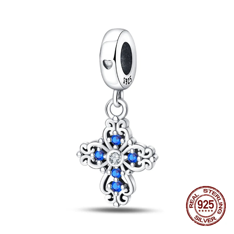 Classic 100% 925 Sterling Silver Daemon Angel Cross Evil Eye Charms Beads Fit 3mm 925 Original Bracelets DIY Party Jewelry