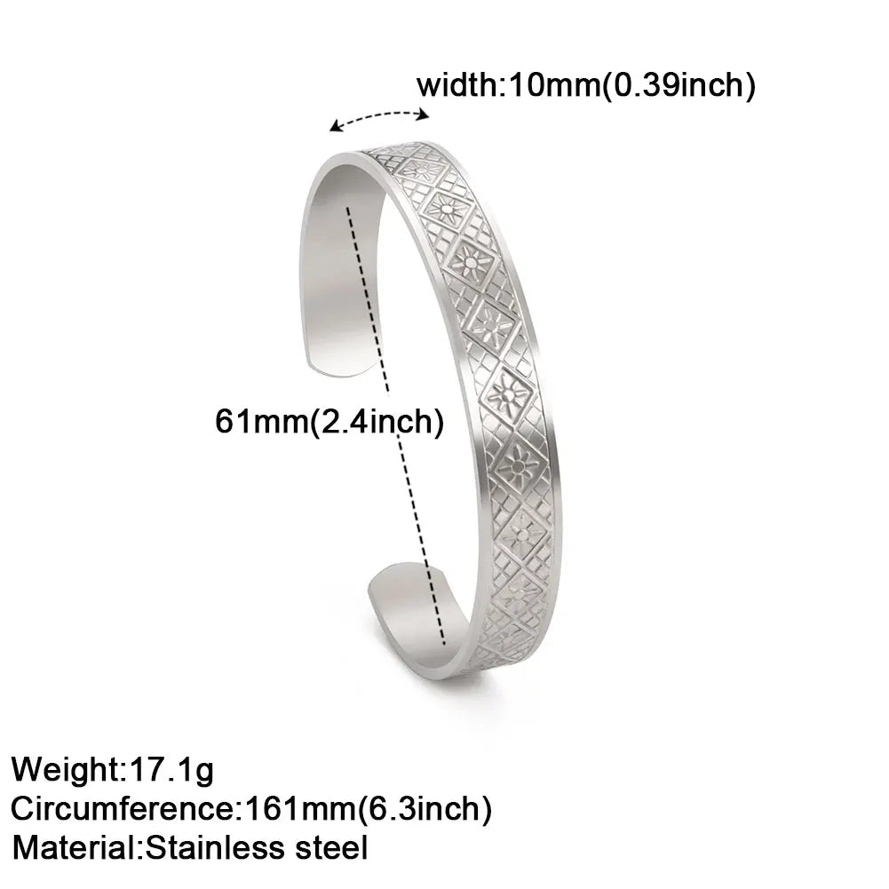 Viking Triquetra Cuff Bangle for Men Boy Stainless Steel Good Luck Celtic Knot Amulet Vintage Irish Knots Bracelet Jewelry Gift
