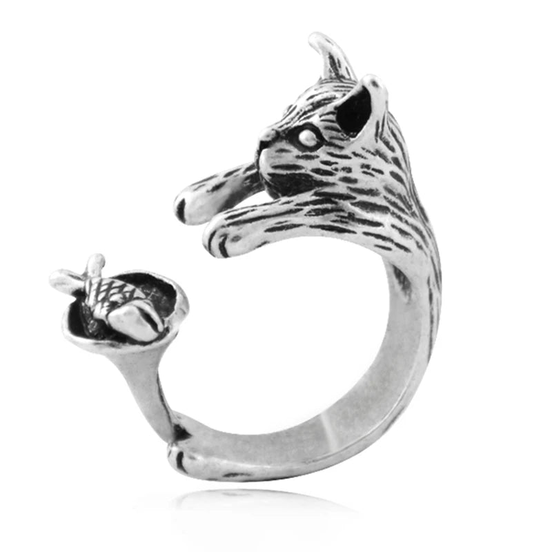 Retro Boho Animal Anel Cat Ring Men Punk Brass Knuckle Anillos Couple Rings For Women Girls Jewelry Pet Lover Gift Bijoux Femme