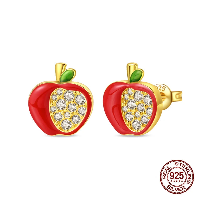 Christmas Series For Womens Earrings 925 Sterling Silver Christmas Bell Flower Apple Earrings Fine Party Wear Jewellery Gift