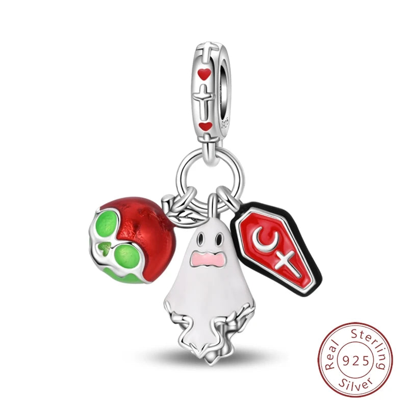 Halloween 925 Sterling Silver Design Charms Beads Pendants Suitable for Original Bracelet DIY Exquisite Making Jewelry