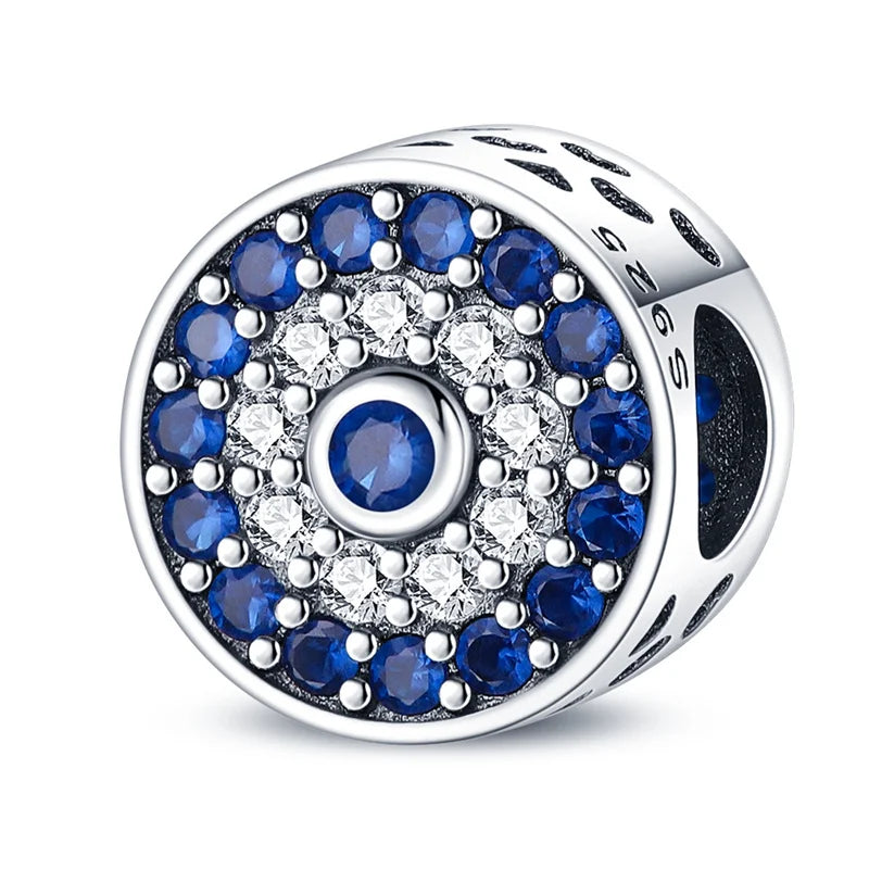 Dreamcatcher Series - Original Genuine 925 Sterling Silver Zircon Moon Sun Charm Beads Suitable 3mm Bracelet DIY Making Pendant