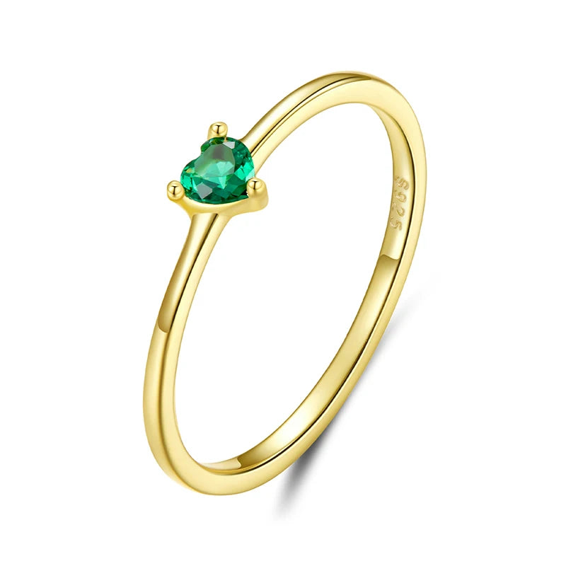 WOSTU 925 Sterling Silver Solitaire Heart Ring For Women Dazzling Clear CZ Finger Rings Engagement Wedding Party Jewelry Gift