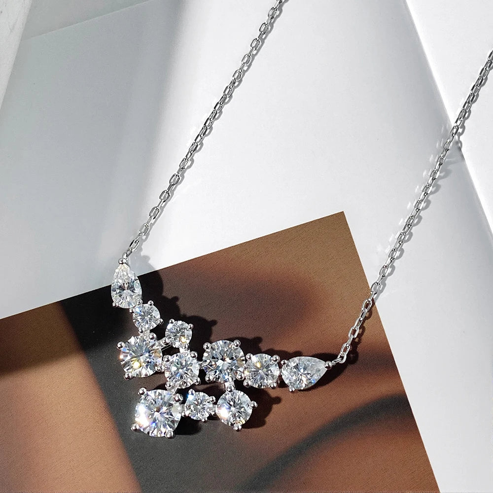 Serenity 4.8ct D Color Moissanite Necklace Women Bridal Gift 100% S925 Sterling Silver Sparkling Lab Diamond Pendant Neck Chain - Madeinsea©