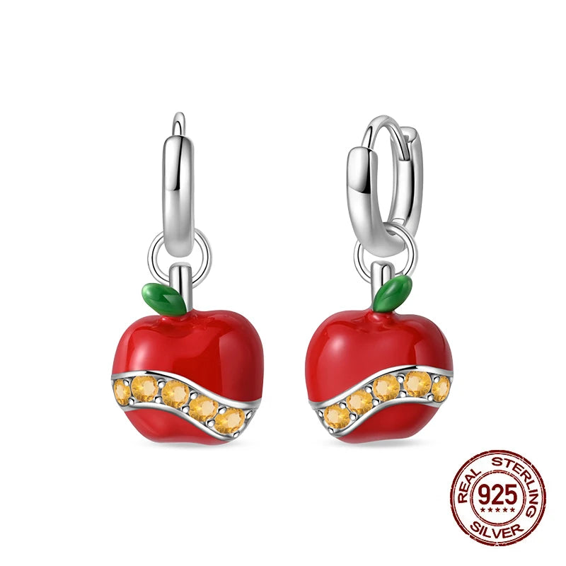 Christmas Series For Womens Earrings 925 Sterling Silver Christmas Bell Flower Apple Earrings Fine Party Wear Jewellery Gift