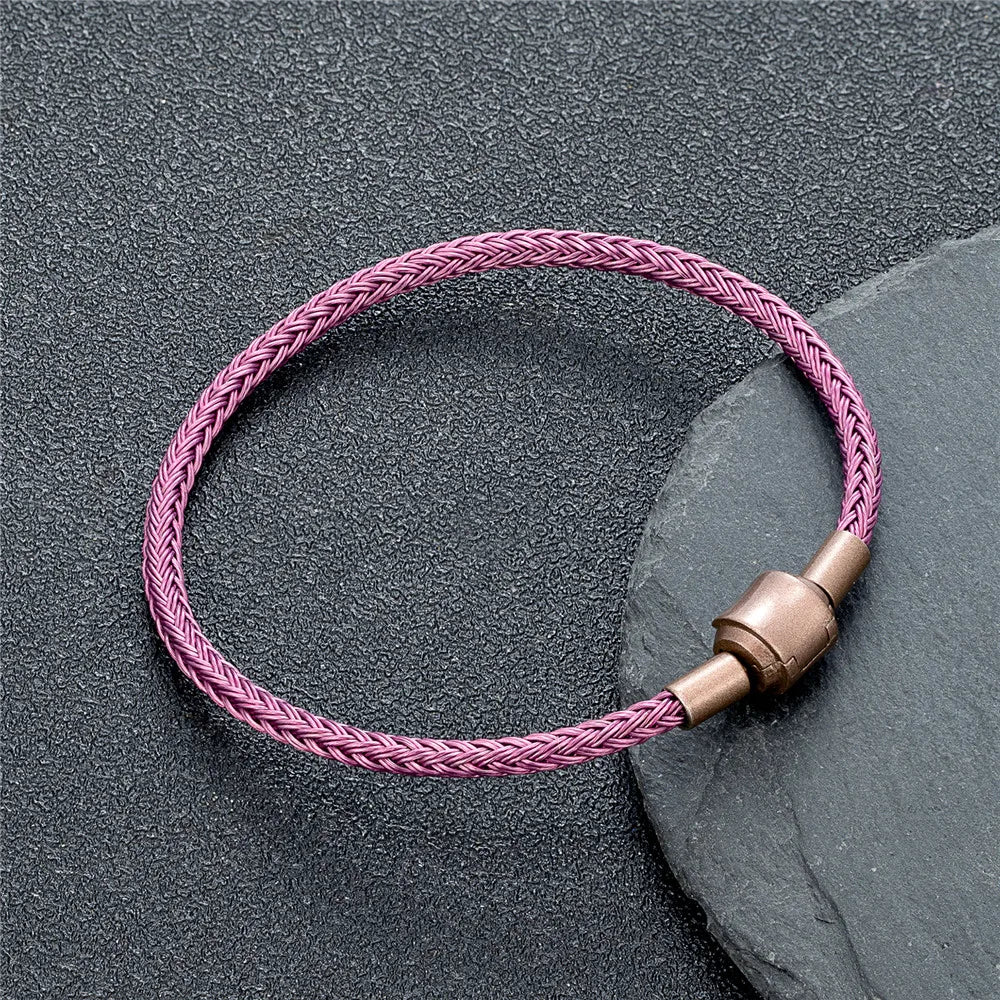 MKENDN DIY Simple Style Men Women Jewelry Non-fading Steel Wire Rope Bracelet Classic Cuff Charm Bracelet for Male Female Gifts