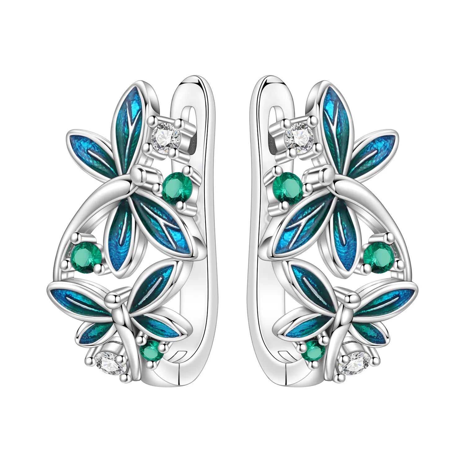 PANPOKI Original 925 Sterling Silver Hummingbird Earrings Women Hoop Earring Anniversary Jewelry Trendy Gifts