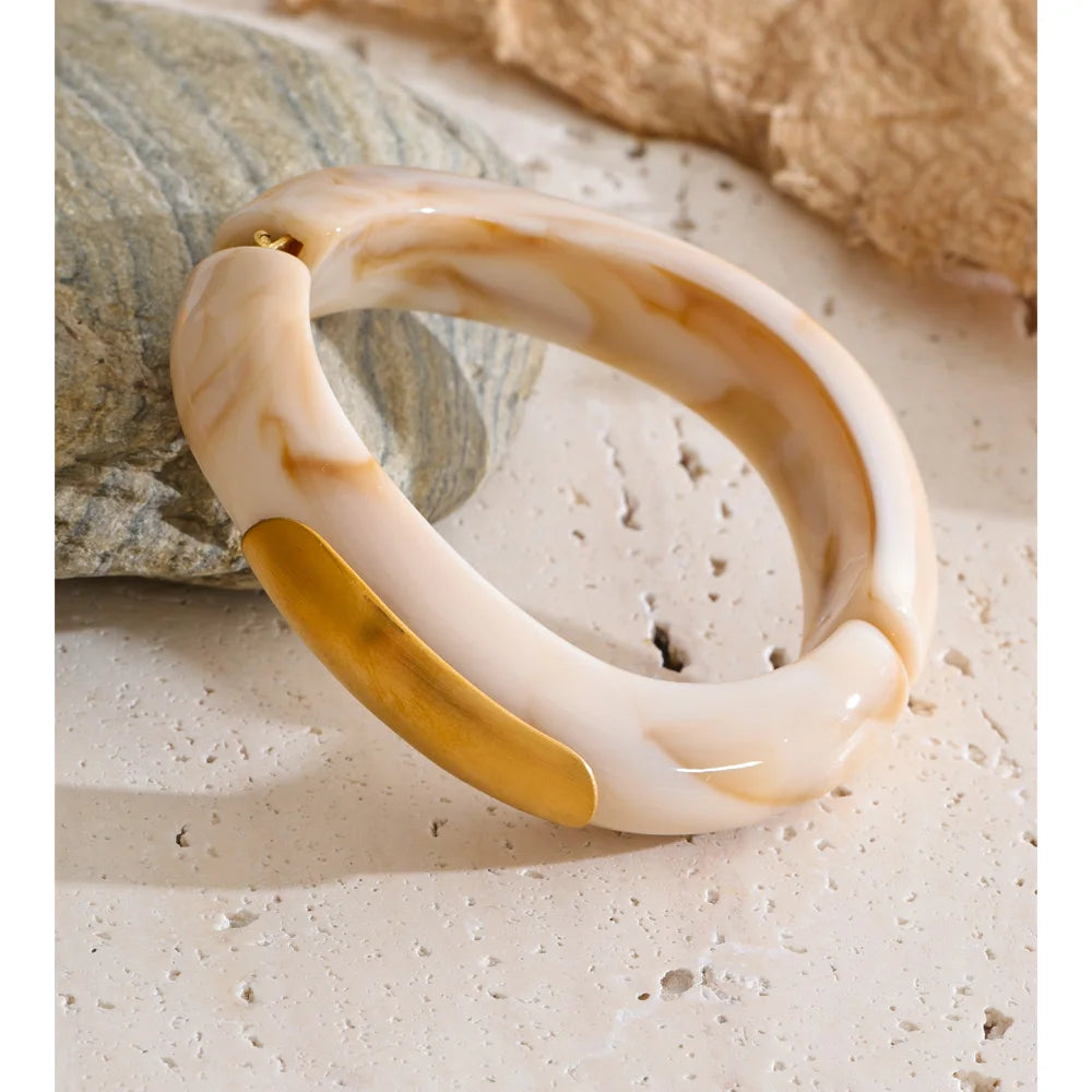 Yhpup 57/61/62mm Acrylic Resin Thick Bracelet Bangle Waterproof Statement Fashion Summer 2026 Wrist Jewelry