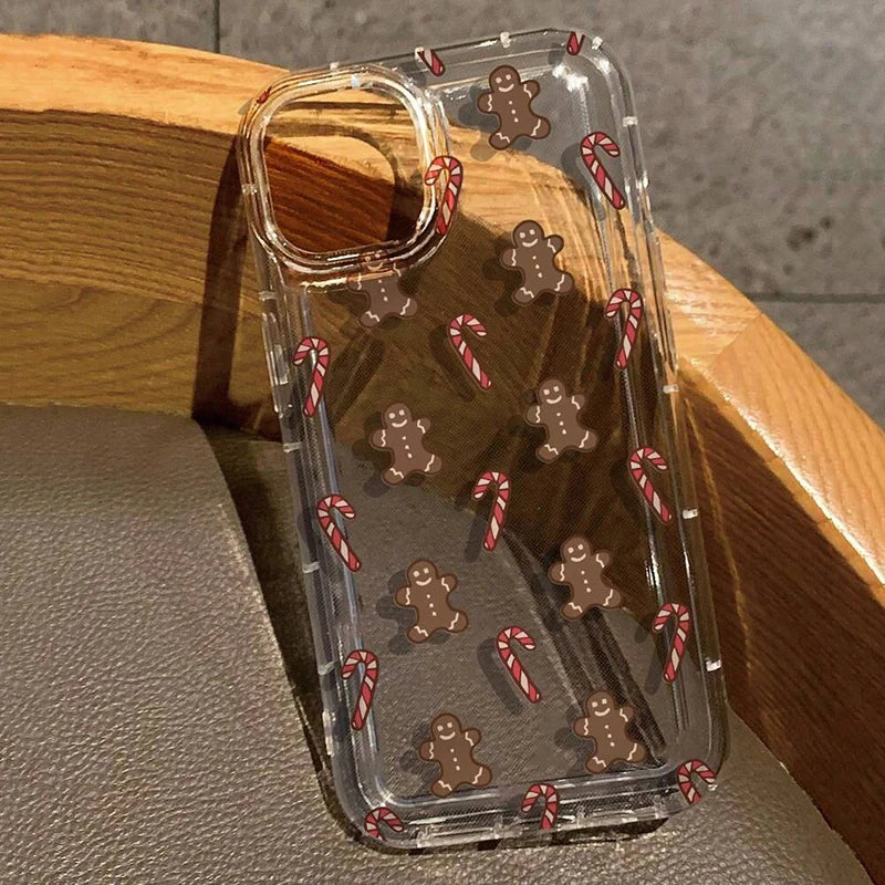 Case for Xiaomi Poco X6 F5 X3 Pro Christmas Candy Sticks and Gingerbread Print Clear Phone Cover for Poco F5 X3 X6 Pro 5G Fundas