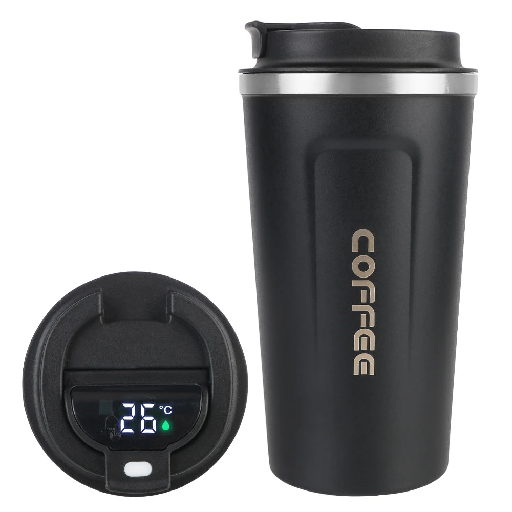 Leak_Proof Travel Thermo Cup Thermo Cafe 510ML Coffee Mug Temperature Display Car Thermos Mug for Tea Water Coffee