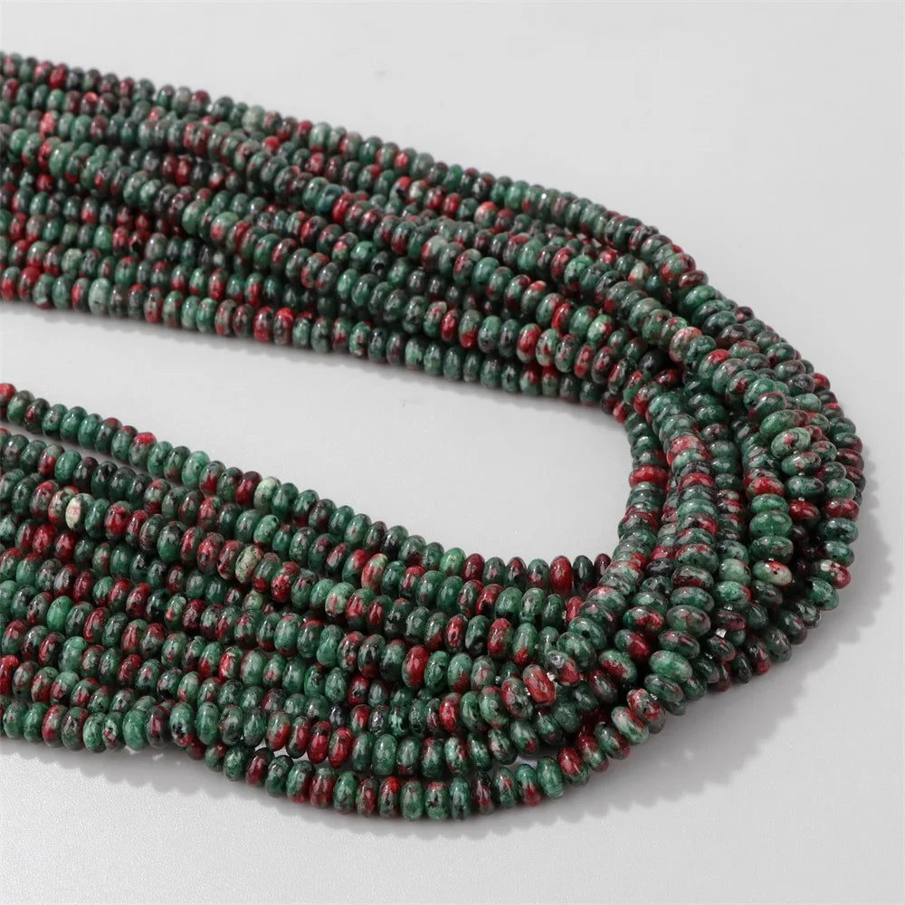 Natural Flat Round Stone Beads Abacus Shape Jaspers Quartzs Gems Beads For DIY Necklace Earrings Jewelry Making Accessori 2*4mm