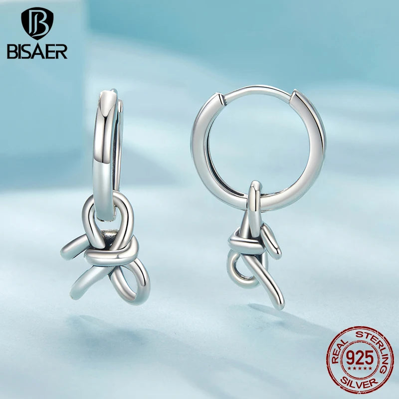 BISAER 925 Sterling Silver Mermaid Stud Earrings Blue Gradient Enamel process Stud Ear for Women Party Fine Jewelry Holiday Gift