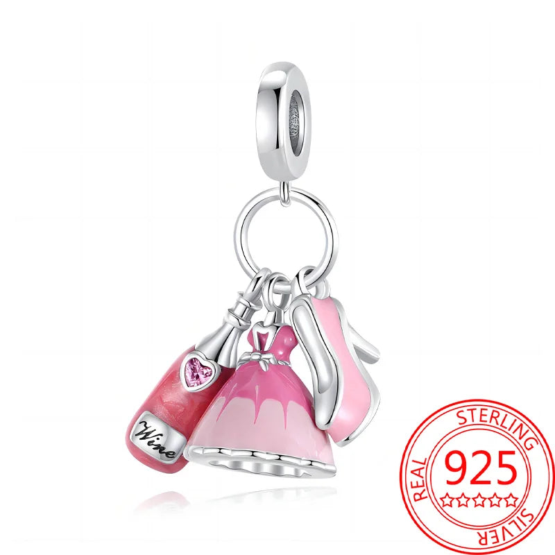 New Collection 925 Sterling Silver Winter Series Skating Ice-skate Charm Charms Fit DlY Bracelet Necklaces Jewelry Fine Gifts