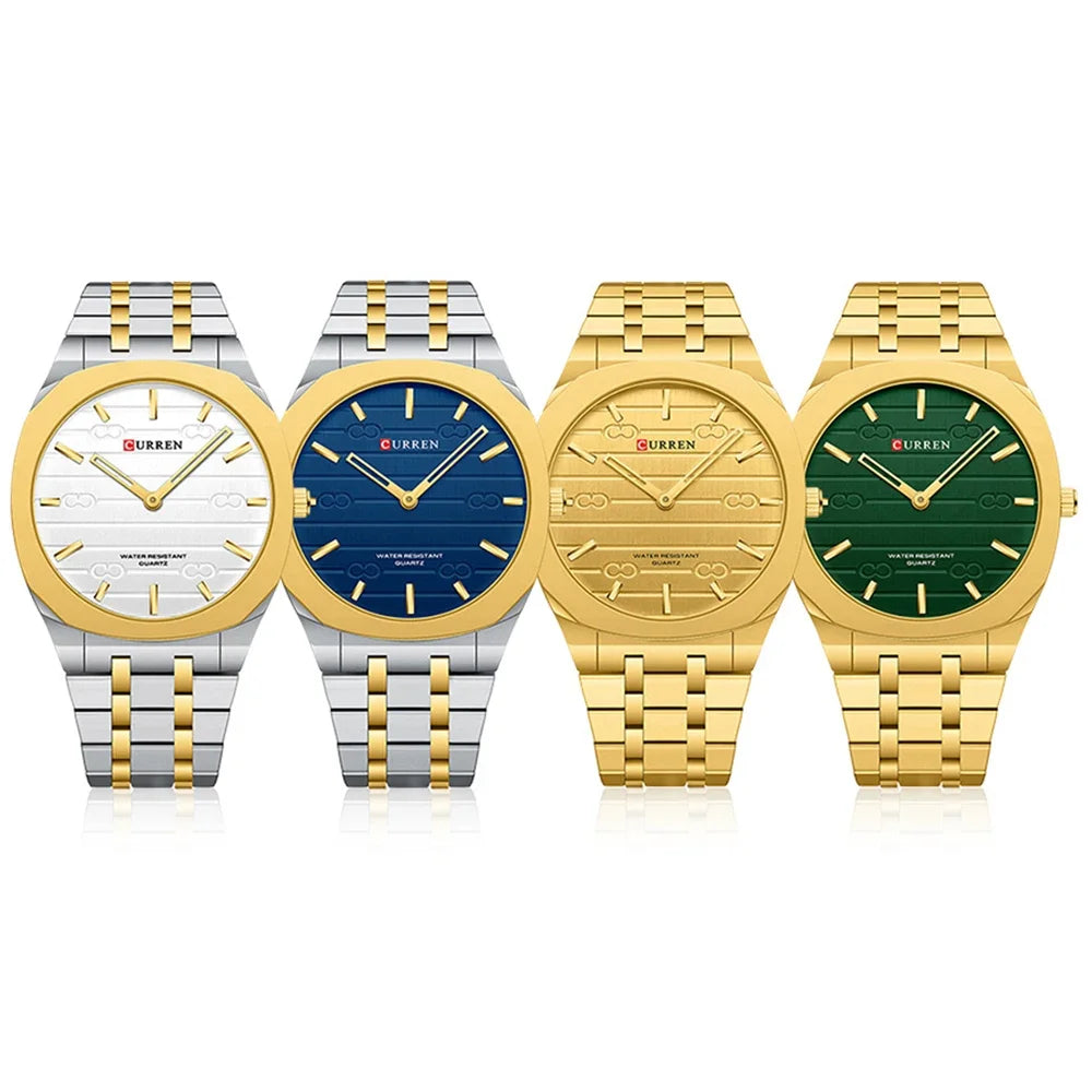CURREN Fashion Brand Thin Quartz Watch Simple  Personalized Colors Wristwatches Waterproof 38 mm Dial