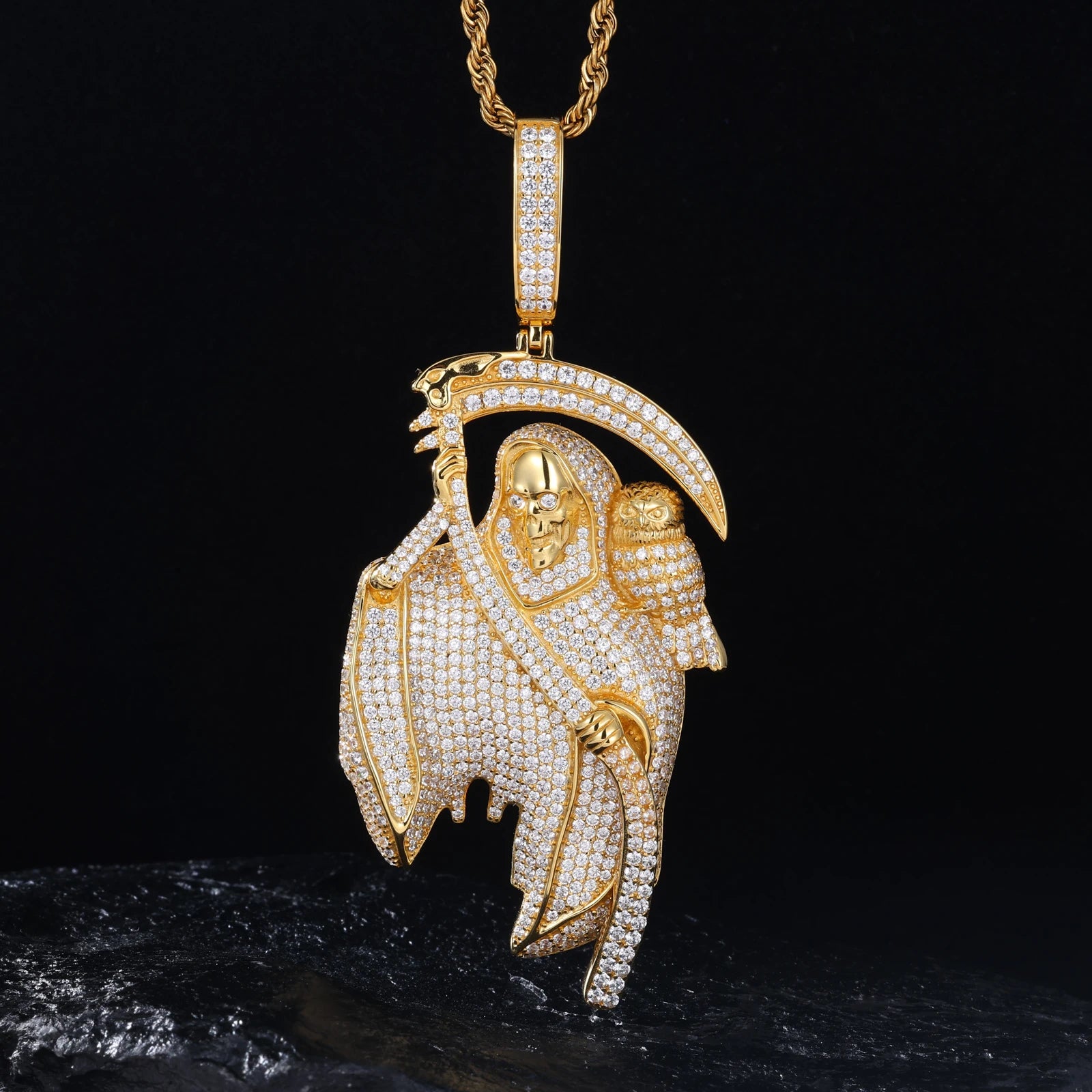 Pendentifs unisexes TUHE de haute qualité en moissanite D VVS sertis de pierres, style fantôme, bijoux hip-hop pour hommes