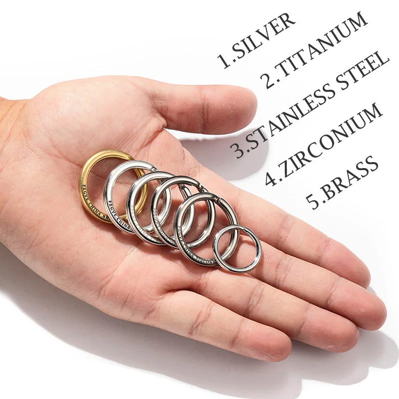 Real Titanium Alloy Key Rings Keychains Square Octagon Pendant  Buckle  Man Car Keychain for Male Creativity Gift Wholesale