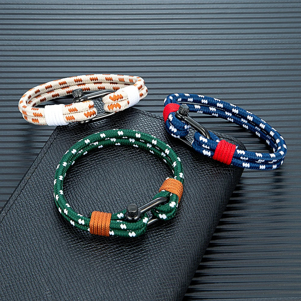 MKENDN High Quality Nylon Bracelet for Men Women Inspired Woven Accessory U-shape Clasp Perfect for him Unique Lifeguard Gift