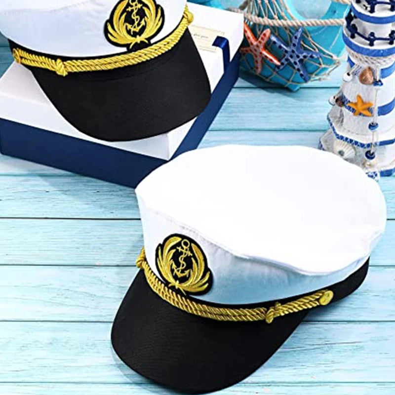 Cappello Capitano Anchor Sailor Hat Captain Navy Unisex Fancy