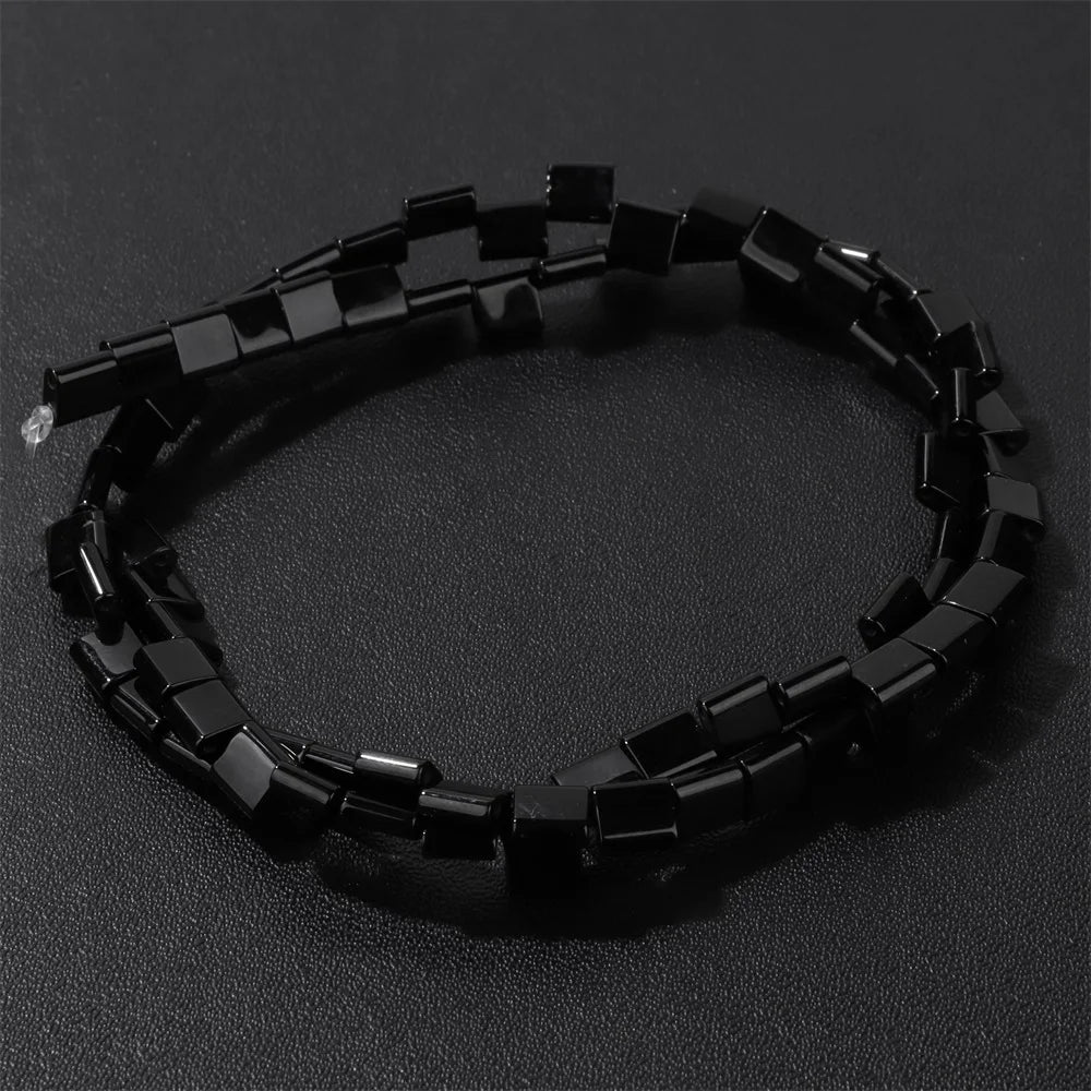 5MM Double Hole Square Bead Natural Tiger Eye Quartzs Imperial Jaspers DIY Beads For Jewelry Making Bracelet Necklace Handmade