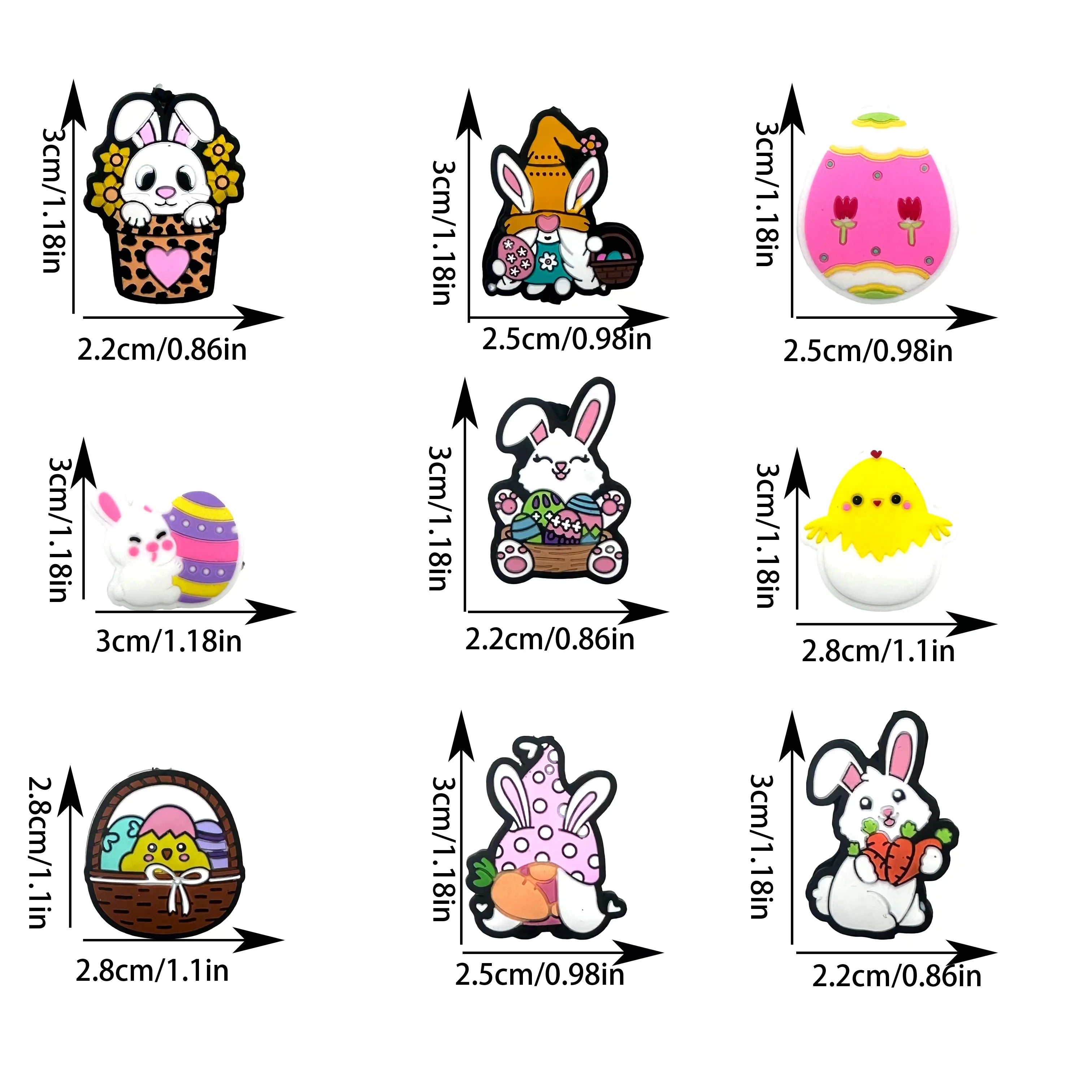 10/20PCS  Easter Series Silicone Focal Beads DIY Necklaces Jewelry Plastic Pen Beads Key Chain Car Decoration Chains Bag Chains