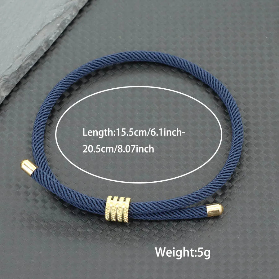 7 Colors Luxury Grade A 4mm Thread Bracelet Men Stainless Steel Buckle Outdoor Cool Riding Hand Accessories Pulseras Para Hombre