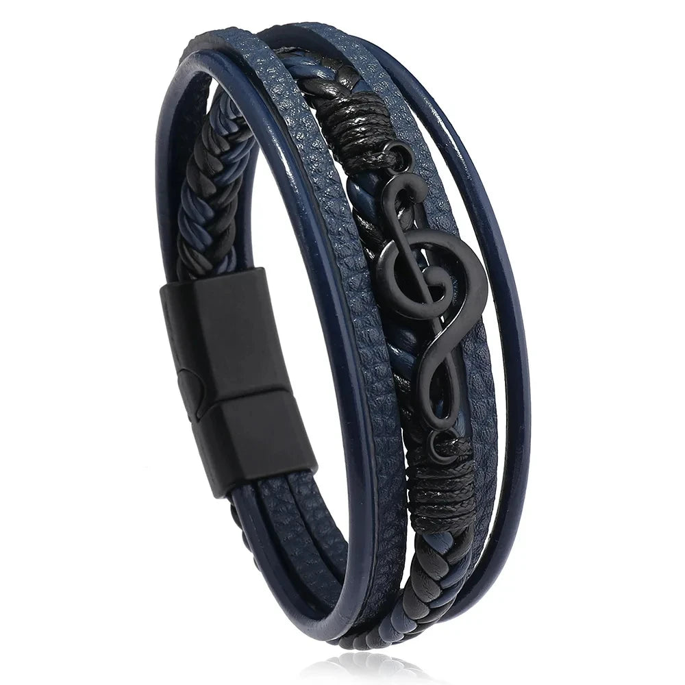 Trendy Leather Bracelets Men Stainless Steel Multilayer Braided Rope Bracelets For Male Bracelets Jewelry Pulsera Hombre - Madeinsea©