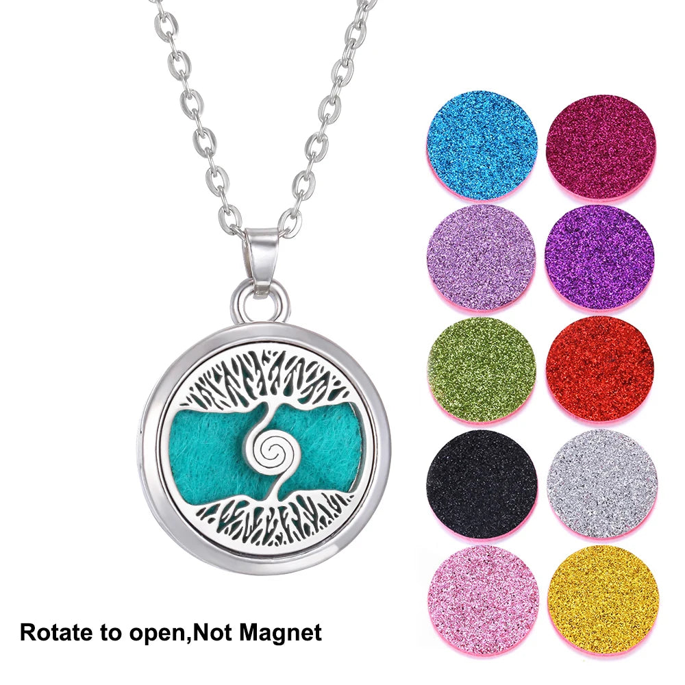 2023 New Aromatherapy Necklace Diffuser Pendant Aroma Jewelry Thread Rotate Open Locket Perfume Essential Oil Diffuser Necklace