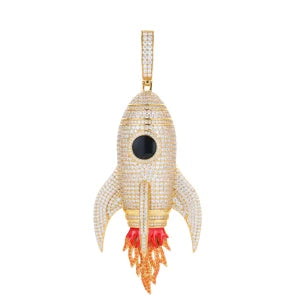 TUHE Unisex Custom Round Rocket Pendants Necklaces Ice Out Moissanite 925 silver Pendants For Men Hip Hop Jewelry Gift