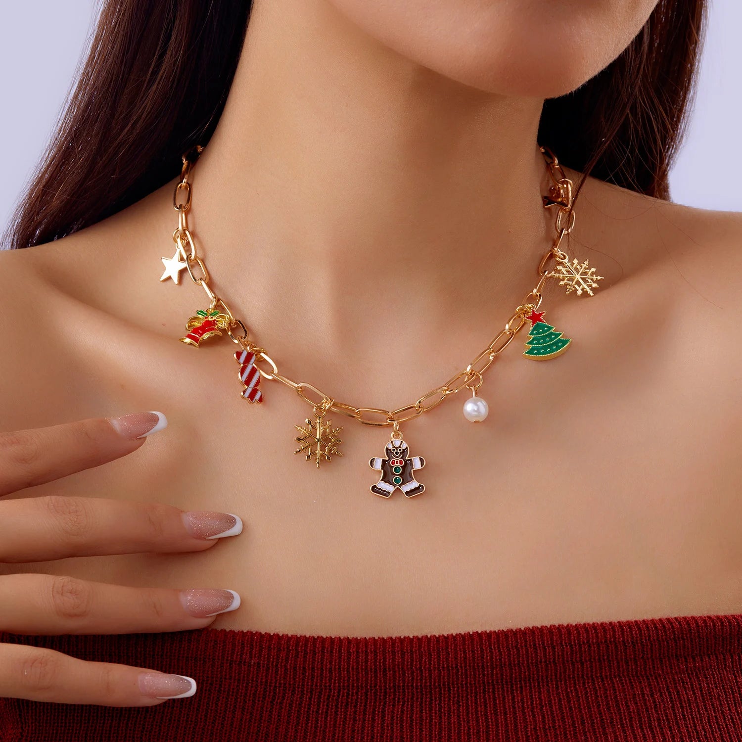 Cute Nutcracker Soldier Pendant Earrings For Women Shiny Rhinestone Imitation Pearl Elegant Earrings Christmas New Year Jewelry