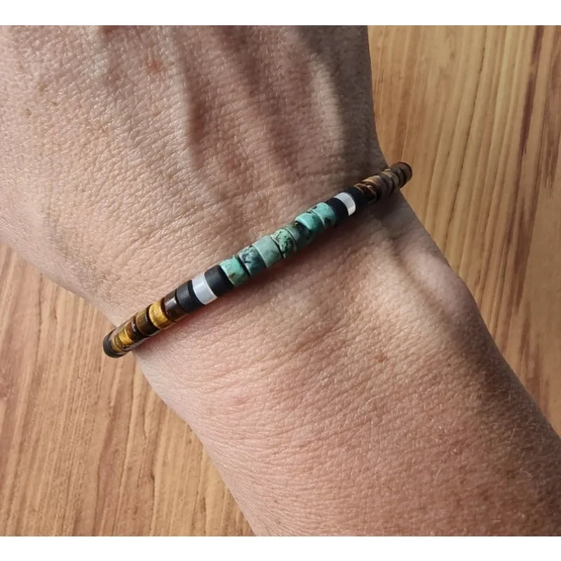 Turquoise and tiger Eye minimalist bracelet,