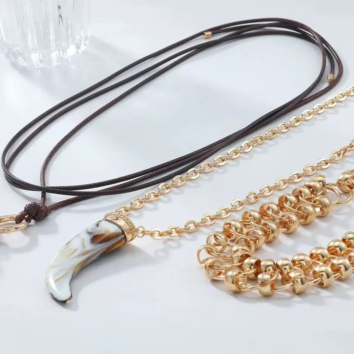 ZAA Multi-layer Animal Corner Pendant Geometric Women's Necklace