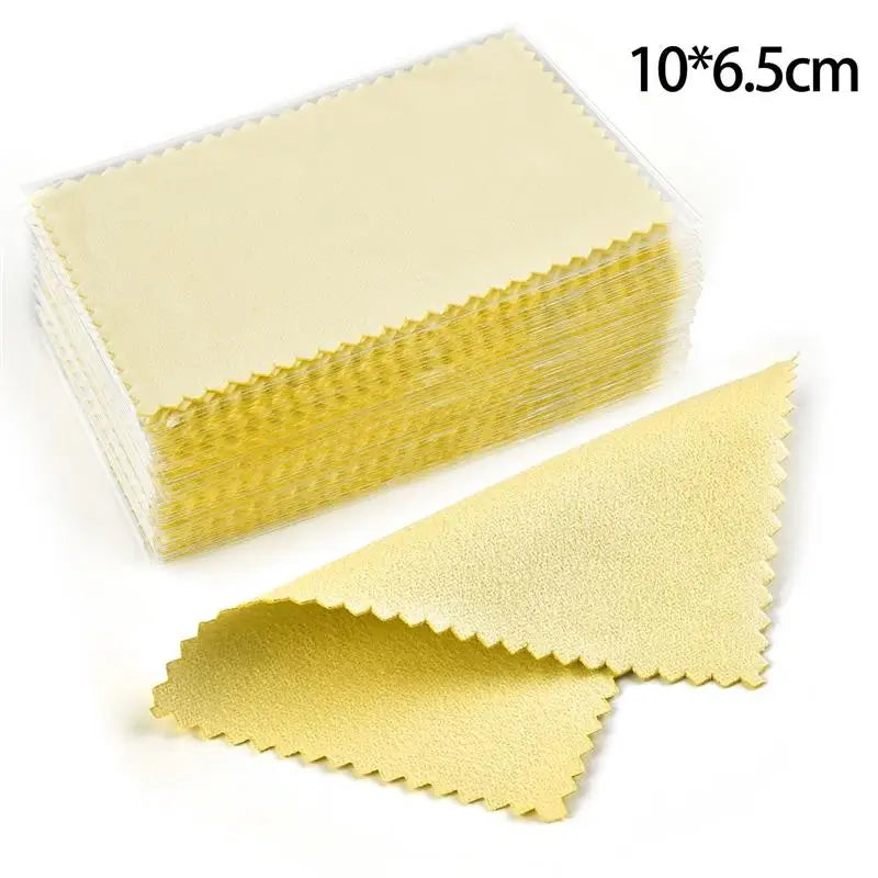 10*6.5cm/8*8cm 50pcs Silver Clean Polishing Cloth Soft Clean Wipe Wiping Cloth For Necklaces Rings Jewelry Clean Tool