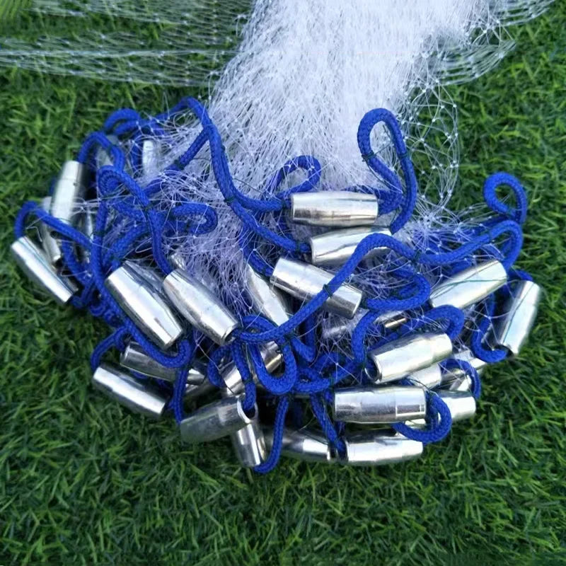 Lawaia Nylon Fishing Net Transparent Fishing Line Casting Network with Steel Pendant Aluminum Ring Carp Fishing Equipment