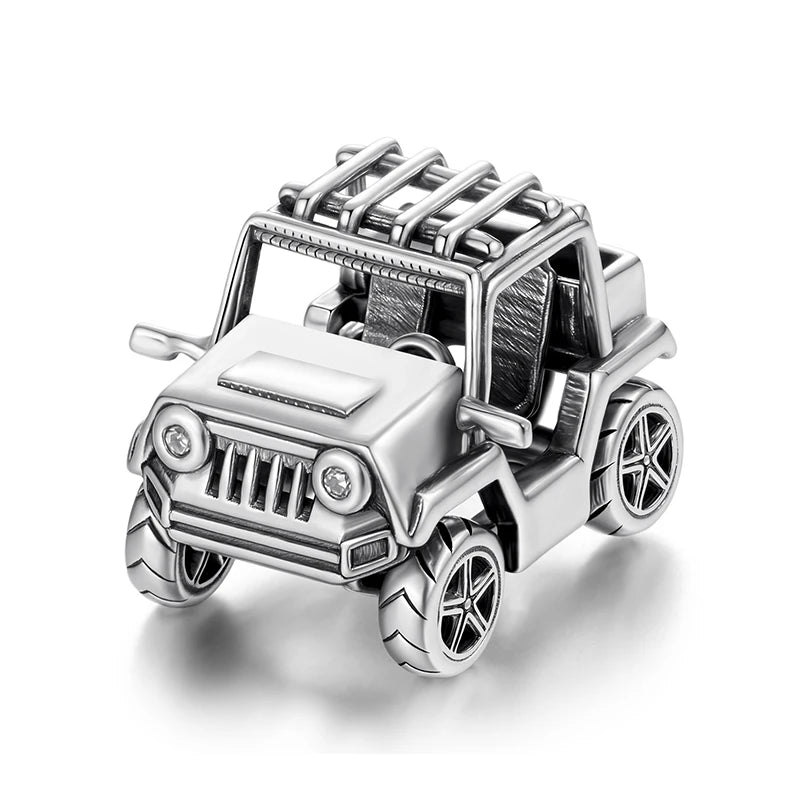 WOSTU 925 Sterling Silver Vintage Car Beads Off-road Vehicles Charm Pendant Fit Original Bracelet DIY Gift For Family