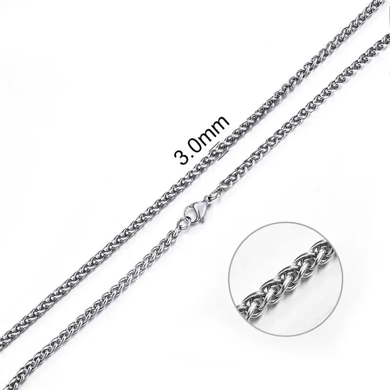 2mm-7mm Rope Chain Necklace Stainless Steel Never Fade Waterproof Choker Men Women Jewelry Gold Color Silver Color Chains Gift