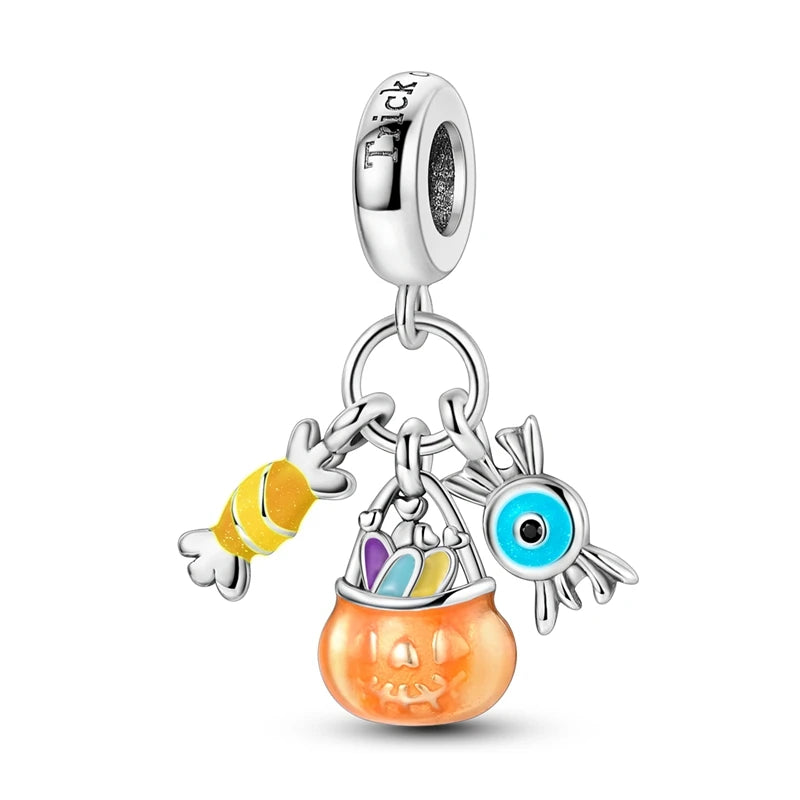 New 925 Sterling Silver Charms Beads Snowman Christmas Halloween Charm Pendent Fit Original Charm Bracelet Women Jewelry Gift - Madeinsea©