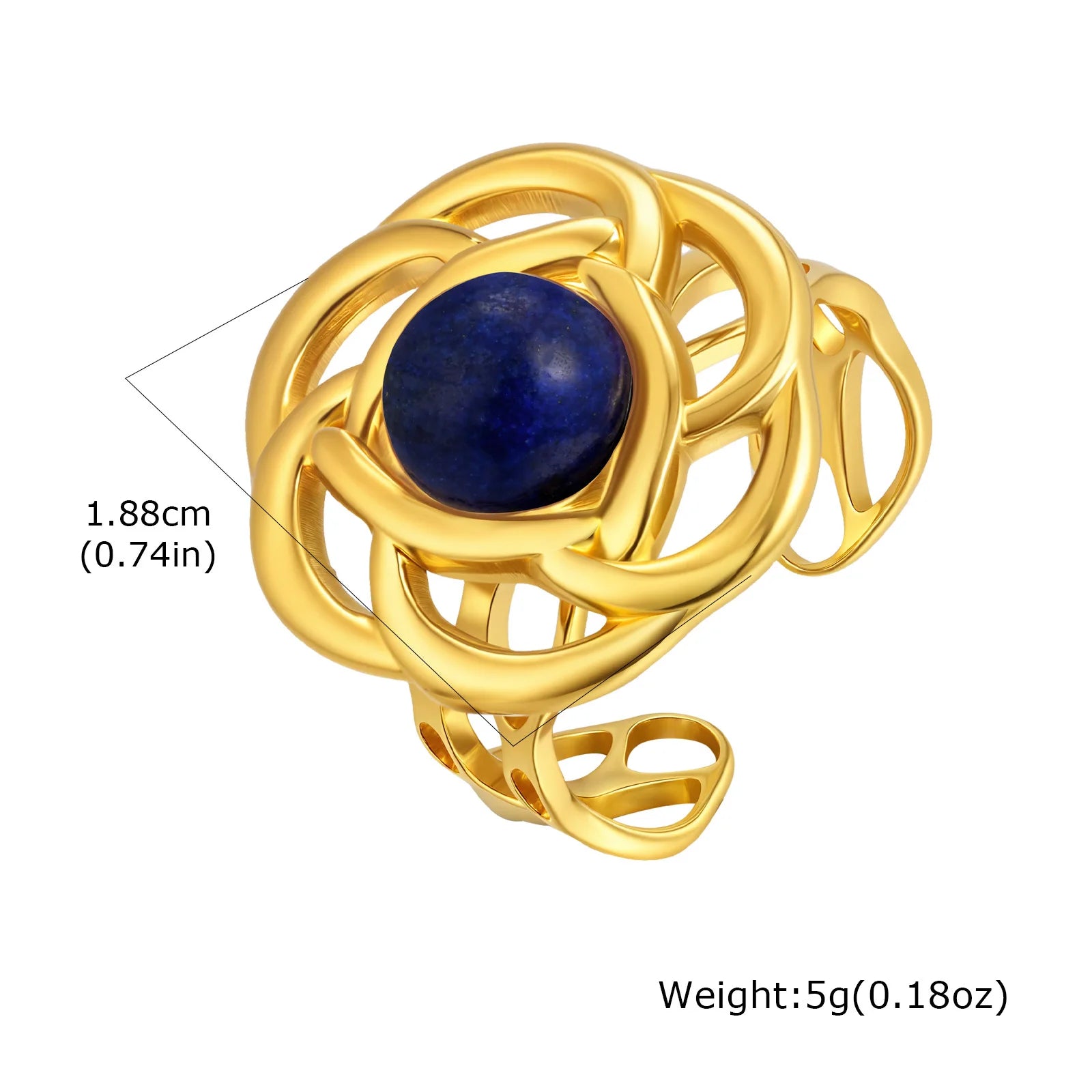 Vnox Elegant Natural Stone Stainless Steel Rings Fashion Colored Pearl Opal Turquoise Rings For Women Retro Waterproof Jewelry