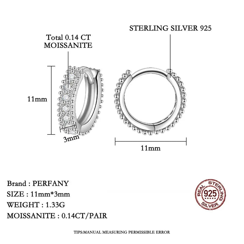 PERFANY 0.14CT Moissanite Earrings for Women S925 Pure Silver Laboratory Cultivated Diamonds Fashion Wedding Jewelry Party Gifts - Madeinsea©