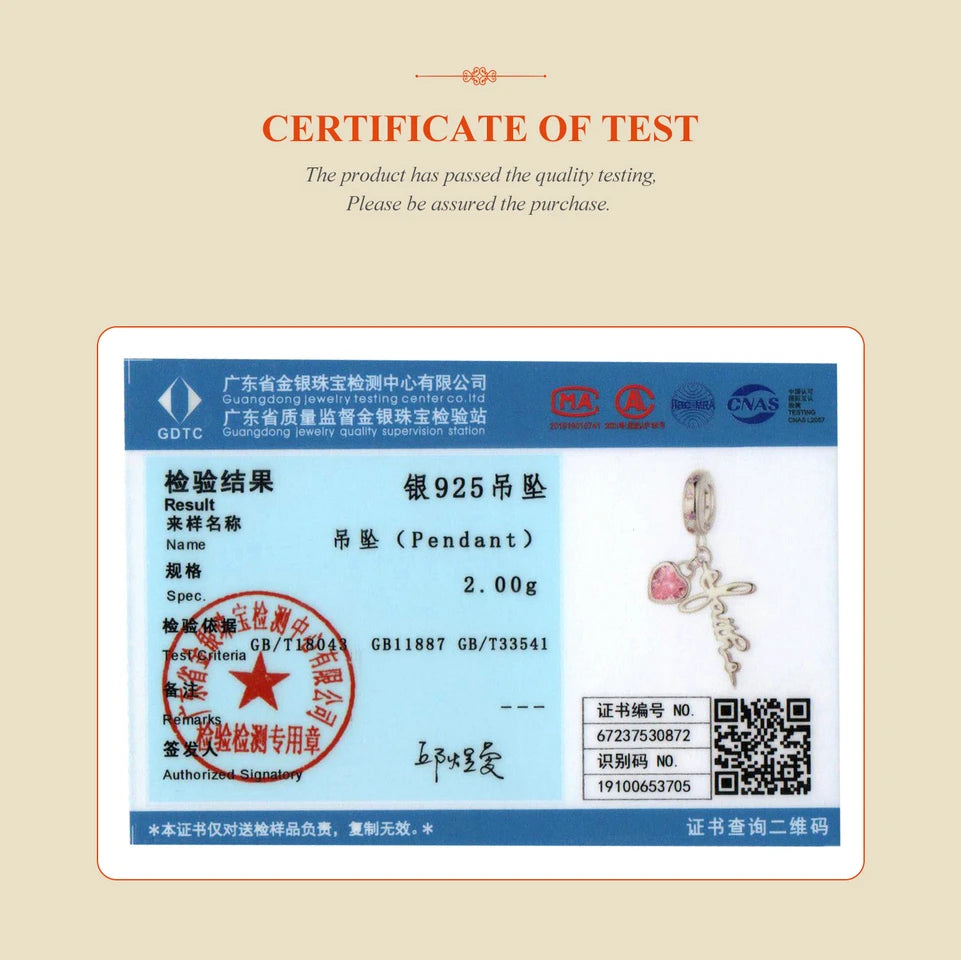 Faith Charm 925 Sterling Silver Cross Pendant Heart CZ Initial Pendant fit Charm Bracelet Christmas Jewelry Gifts - Madeinsea©