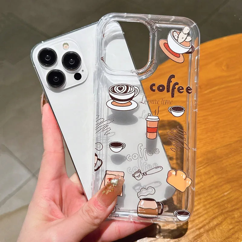 Case for Xiaomi Redmi Note 13 12 Pro Plus 5G 12 10 11 9 Pro Note 12S 11S 10S 9S 12C 13C 4G Multicolor Casual Coffee Clear Cover