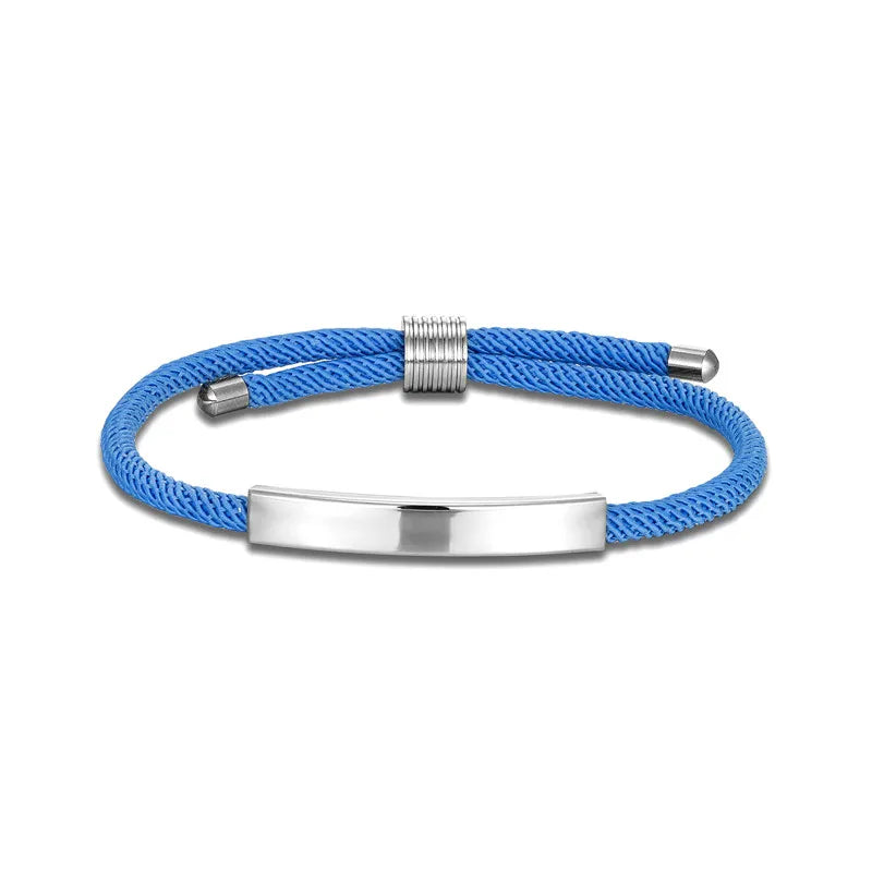 MKENDN Medical Alert Bracelet Personalized Rope Bracelet with Engraving ID & Number Bracelets Minimalist Emergency Jewelry